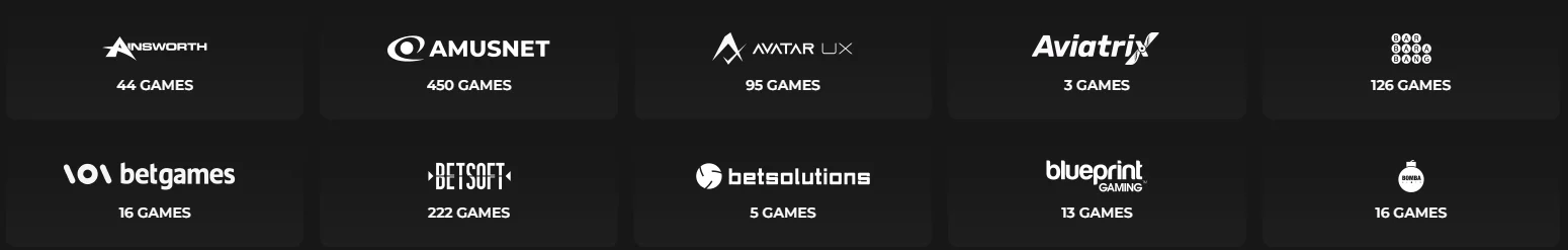 Need4Win Casino Spieleanbieter wie Amusnet mit 450 Spielen, Betsoft mit 222, Barbara Bang mit 126 sowie Ainsworth, Avatar UX und Blueprint Gaming
